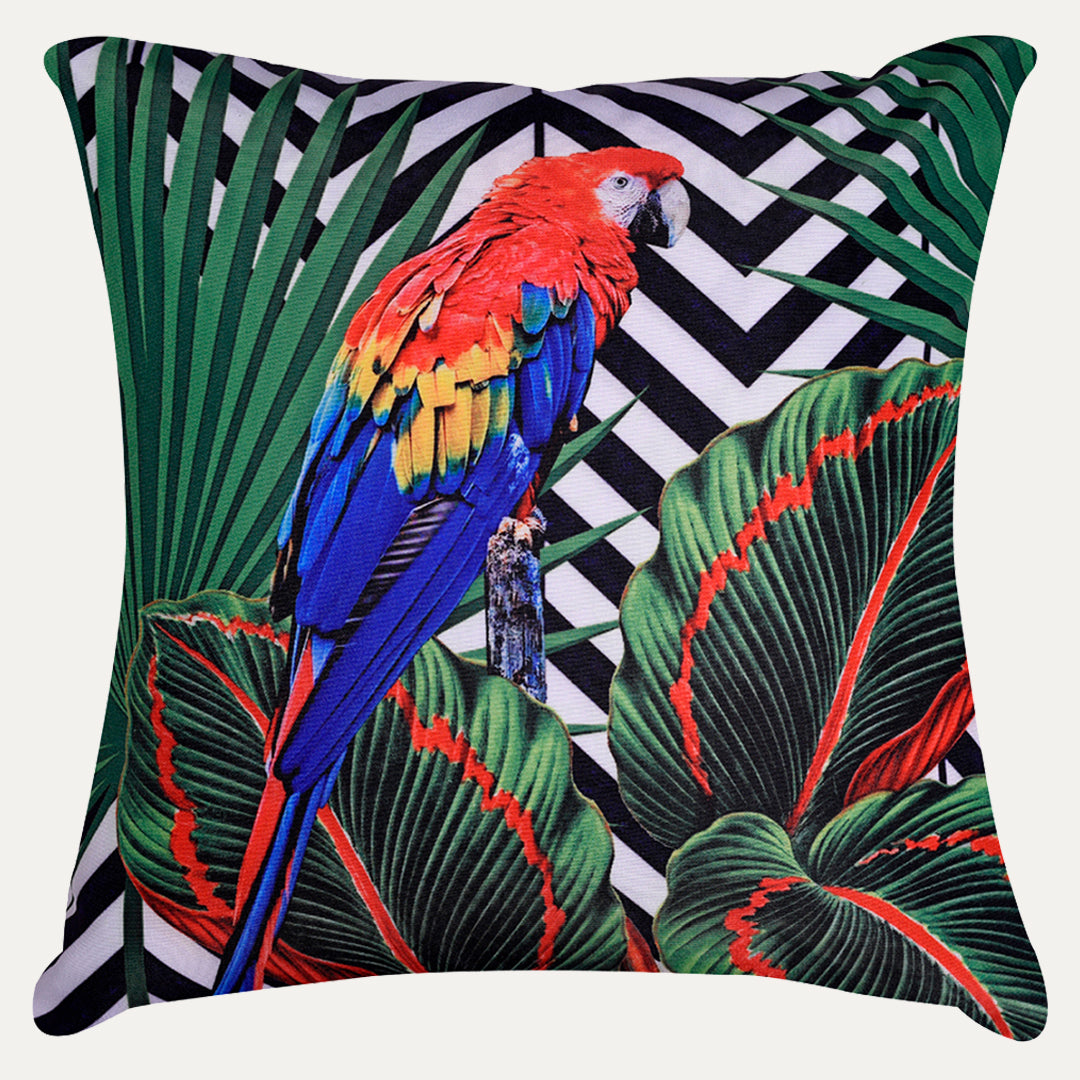 Parrots Embroidered Throw Pillow Covers - Set of 2 and 4, 18 x 18 Inches - Decozen