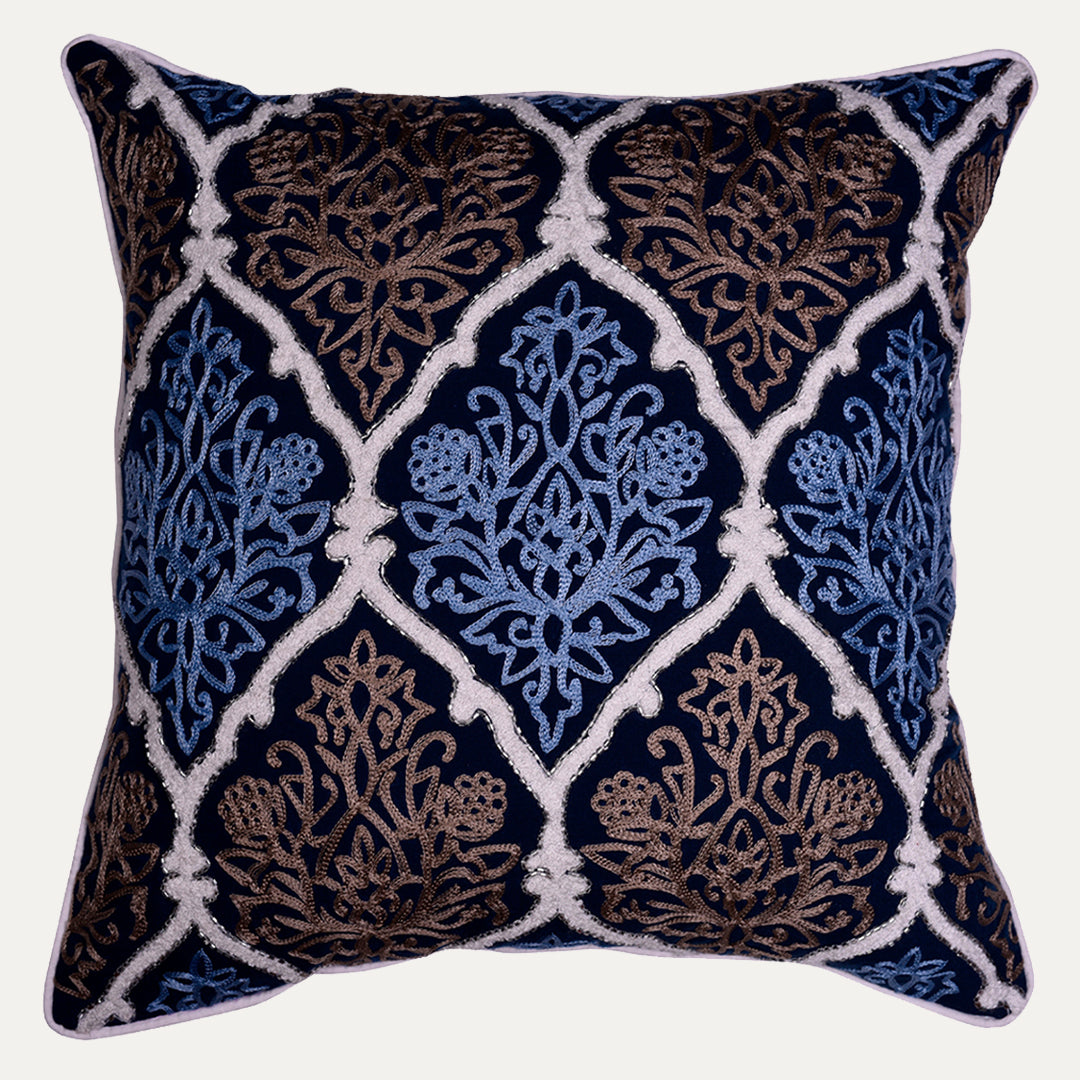 Blue and Brown Throw Pillow Covers - Set of 2 and 4, 18 x 18 inches - Decozen