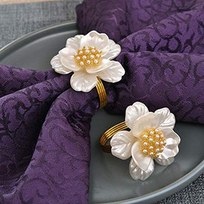 Napkin Rings in White Gold Design - Decozen