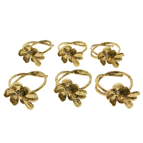 Napkin Rings in Gold Bee Design - Set of 6 - Decozen