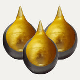 Gold and Black Tea-Light Candle Holders - Set of 3 - Decozen