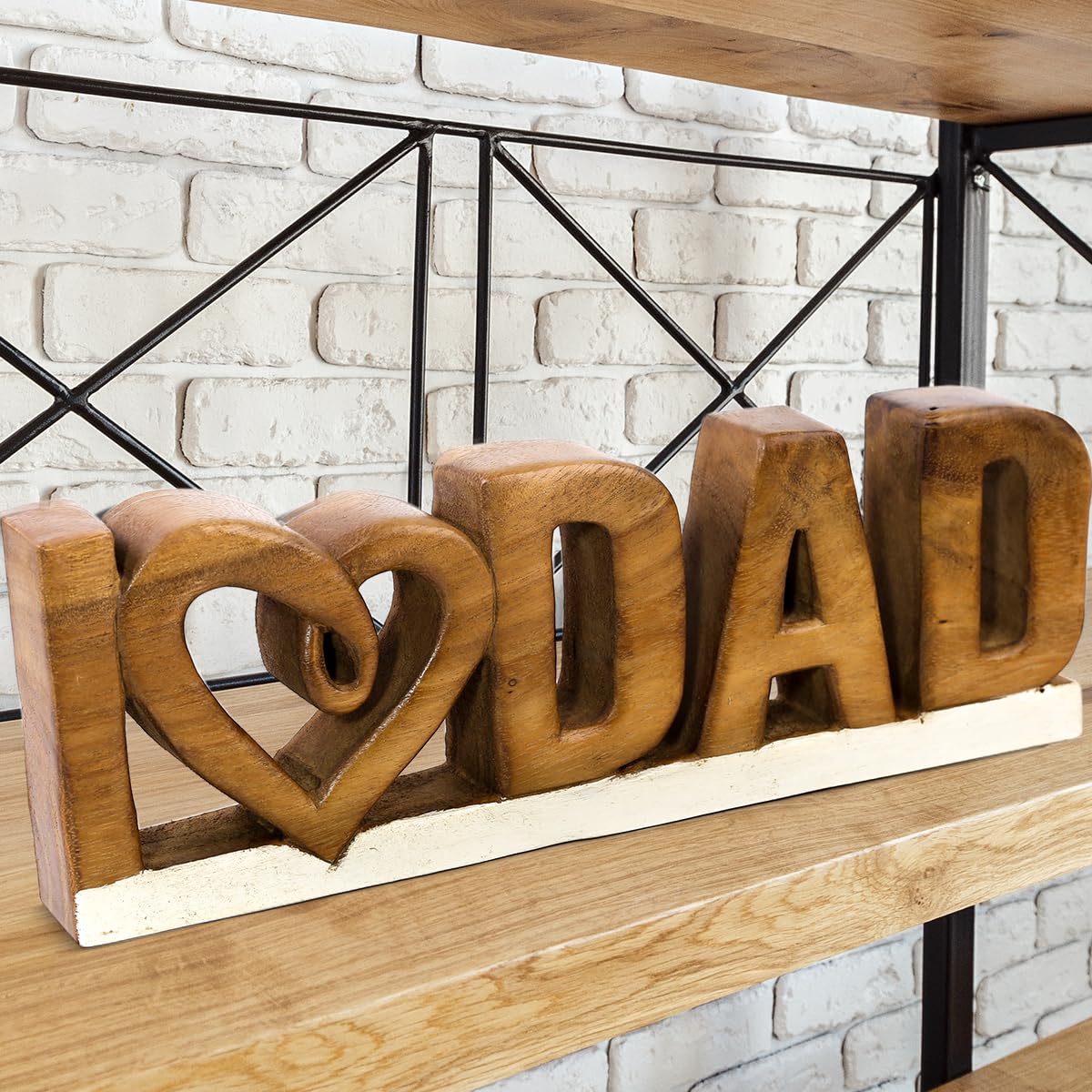 I Love Dad Handmade Wooden Sculpture - Decozen