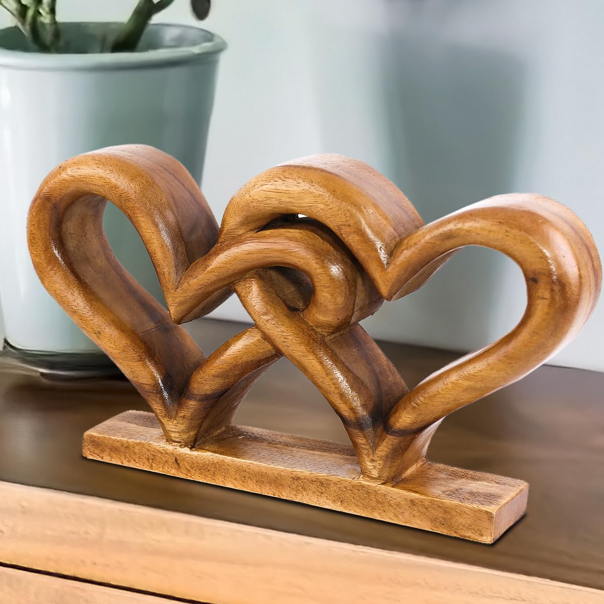 Hearts Handmade Wooden Sculpture