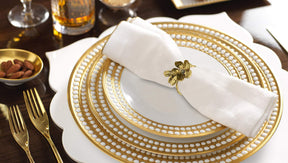 Napkin Rings in Gold Bee Design - Set of 6 - Decozen