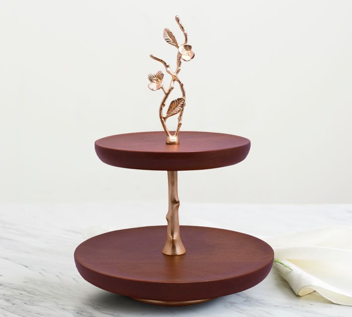 2 Tier Wood Cake Stand - Decozen