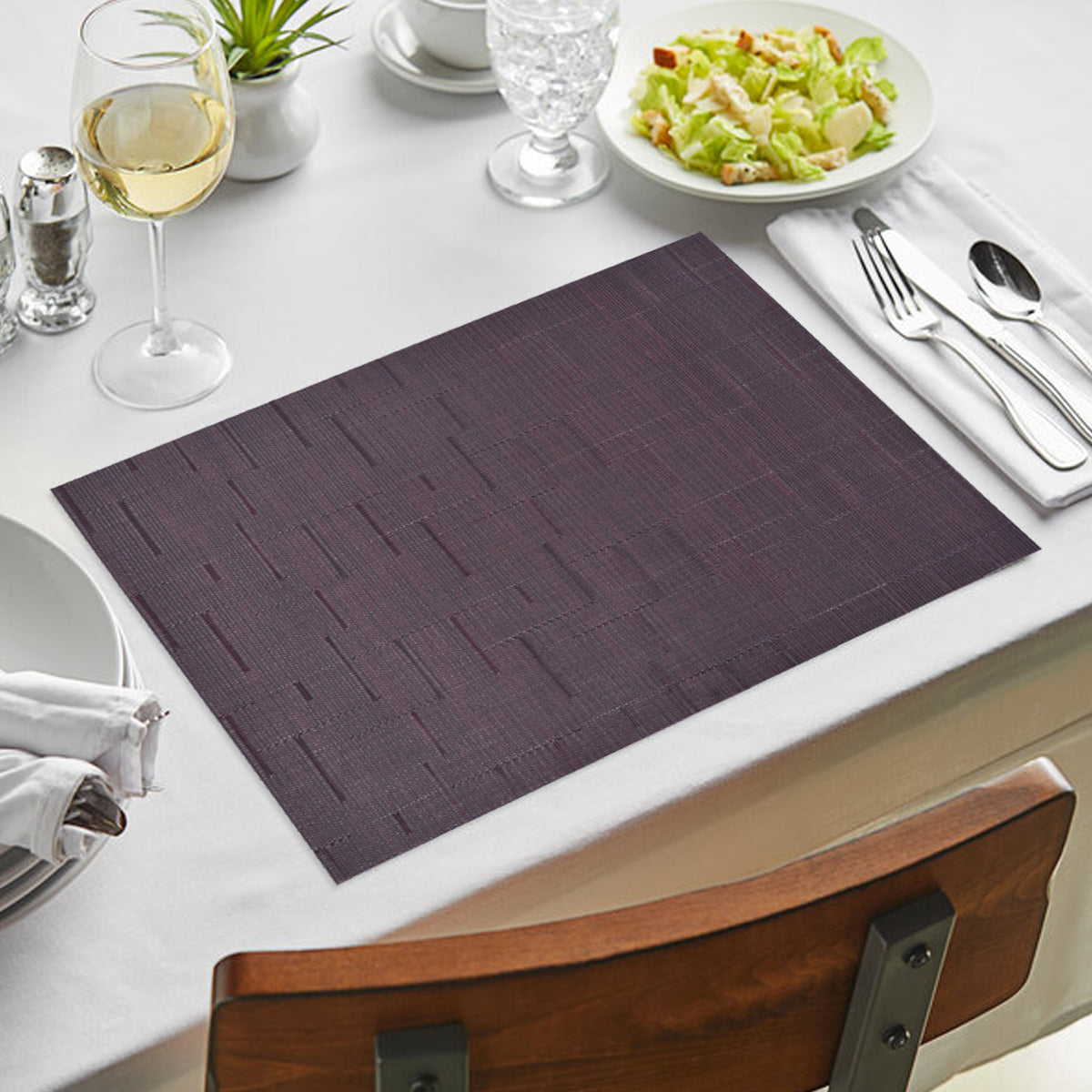 Set of four PVC placemats for dining table by 81972, featuring durable, decorative surface for protecting and enhancing table settings.