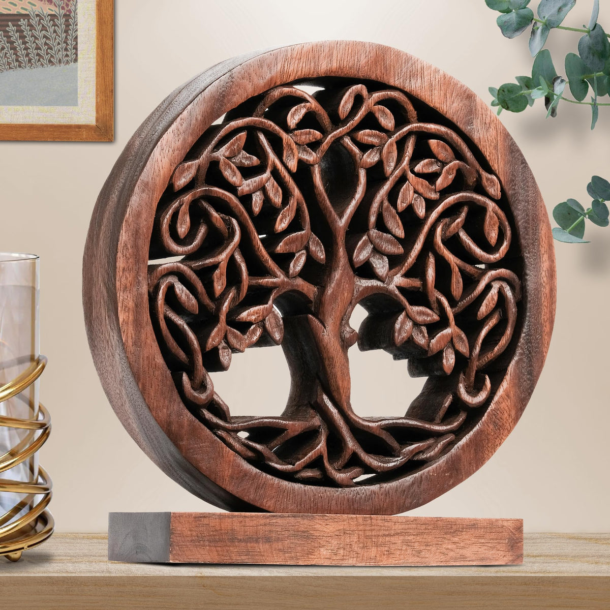 Travilah Tree of Life Wooden Sculpture - Medium - Decozen