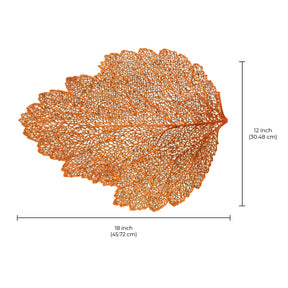 Leaf Cut Out Leather Placemats - Set of 6 - Decozen