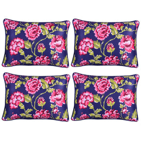 Floral Printed Throw Pillow Covers - Set of 4 - Decozen