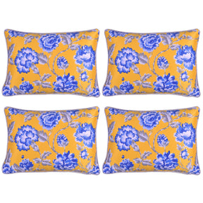 Floral Printed Throw Pillow Covers - Set of 4 - Decozen