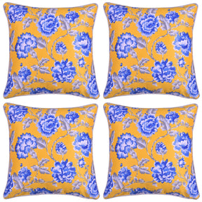 Floral Printed Throw Pillow Covers - Set of 4 - Decozen