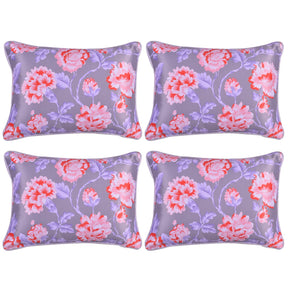 Floral Printed Throw Pillow Covers - Set of 4 - Decozen