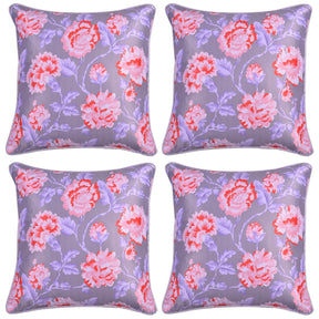 Floral Printed Throw Pillow Covers - Set of 4 - Decozen