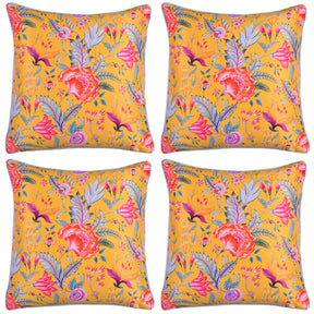 Floral Printed Throw Pillow Covers - Set of 4 - Decozen
