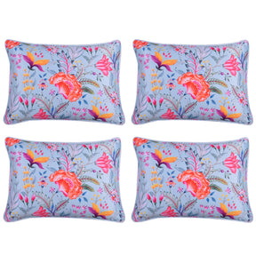 Floral Printed Throw Pillow Covers - Set of 4 - Decozen