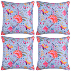 Floral Printed Throw Pillow Covers - Set of 4 - Decozen