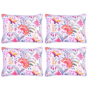 Floral Printed Throw Pillow Covers - Set of 4 - Decozen