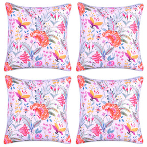 Floral Printed Throw Pillow Covers - Set of 4 - Decozen