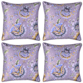 Floral Printed Throw Pillow Covers - Set of 4 - Decozen