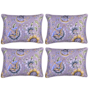 Floral Printed Throw Pillow Covers - Set of 4 - Decozen