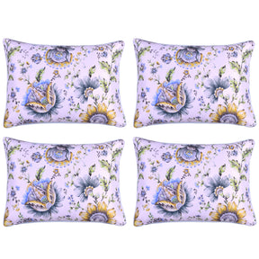 Floral Printed Throw Pillow Covers - Set of 4 - Decozen