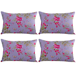Floral Printed Throw Pillow Covers - Set of 4 - Decozen