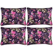 Floral Printed Throw Pillow Covers - Set of 4 - Decozen