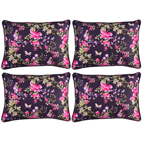 Floral Printed Throw Pillow Covers - Set of 4 - Decozen