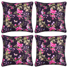Floral Printed Throw Pillow Covers - Set of 4 - Decozen