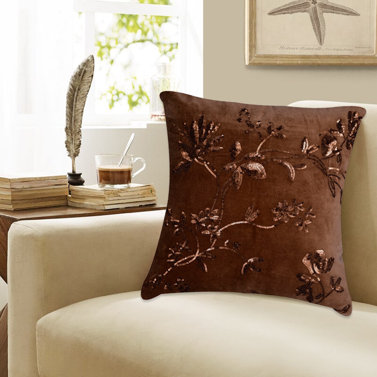 Brown Throw Pillow Covers - Set of 2 and 4, 18 x 18 inches - Decozen