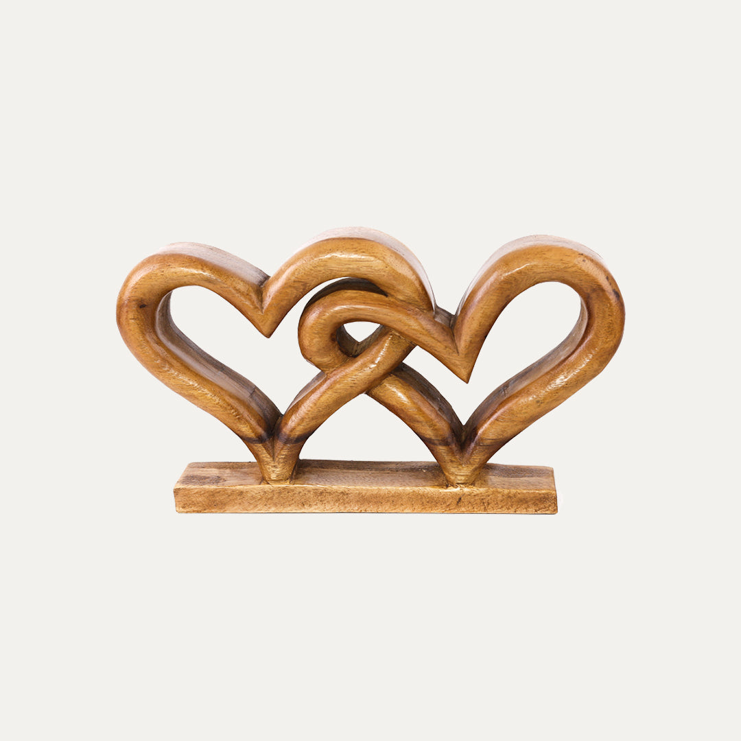 Hearts Handmade Wooden Sculpture - Decozen