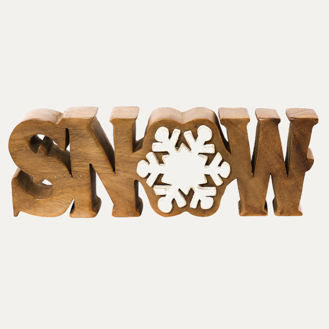 Snow Handmade Wooden Sculpture - Decozen