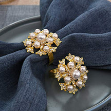 Napkin Rings in White Gold Design - Decozen