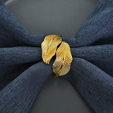 Napkin Rings in Gold Leaf Design - Decozen
