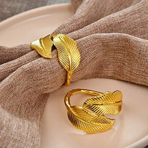 Napkin Rings in White Gold Design - Decozen