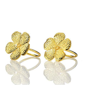 Napkin Rings in Gold Flower Design - Decozen