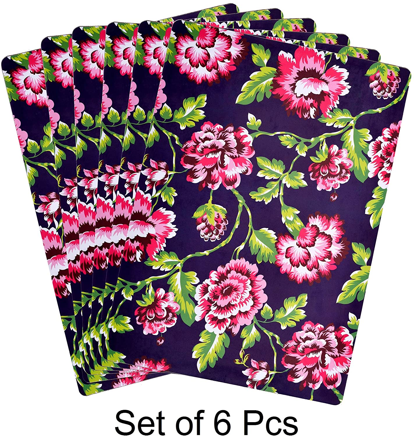 Floral Design Cork Backed Placemats - Decozen