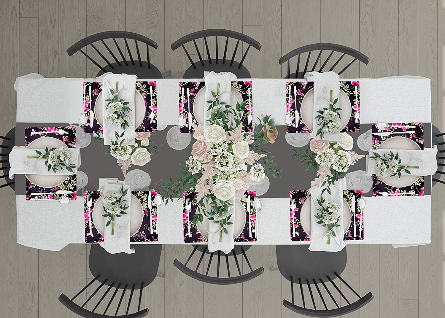 Floral Design Cork Backed Placemats - Decozen