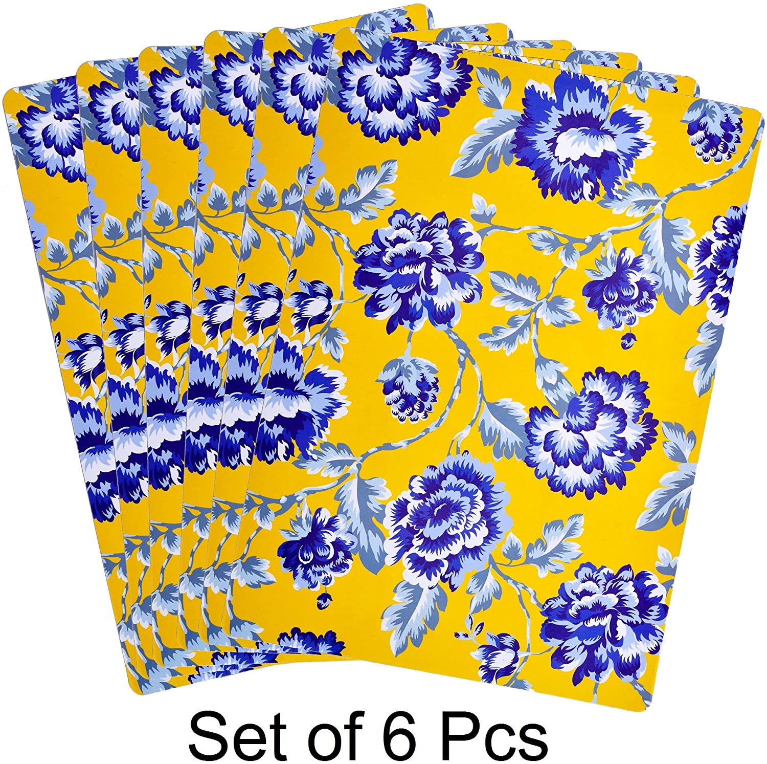 Floral Design Cork Backed Placemats - Decozen