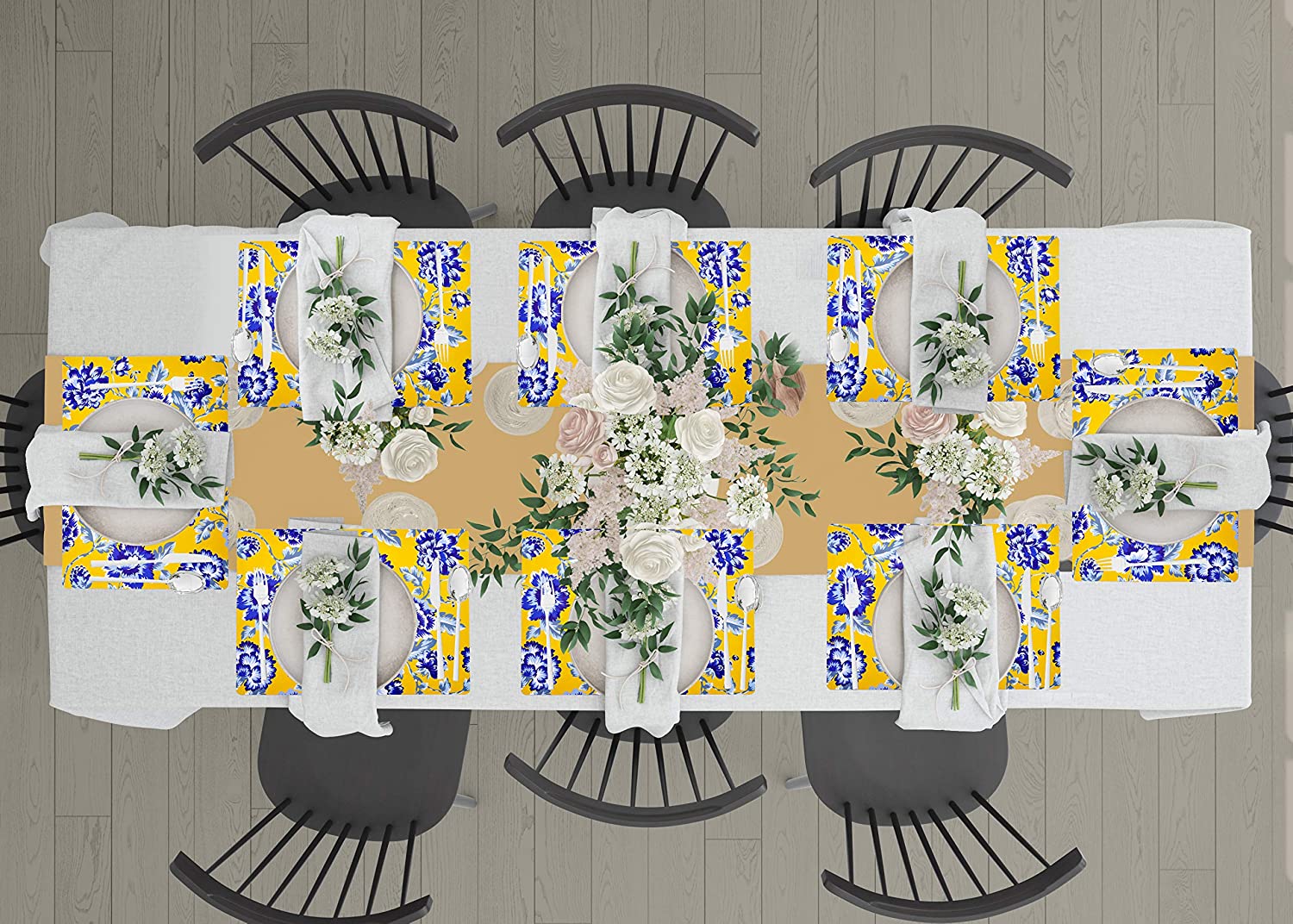 Floral Design Cork Backed Placemats - Decozen