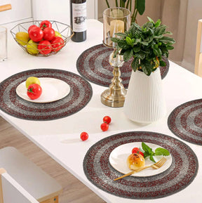 Set of four BD 023 030 Melia Grace beaded placemats from The Melia Collection, 14-inch elegant decorative dining table décor