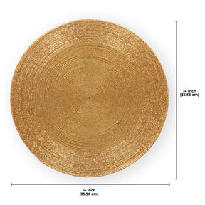 Set of four Hartfo Bloom beaded placemats from The Hartfo Collection, decorative 14-inch table decor with artistic beaded design.