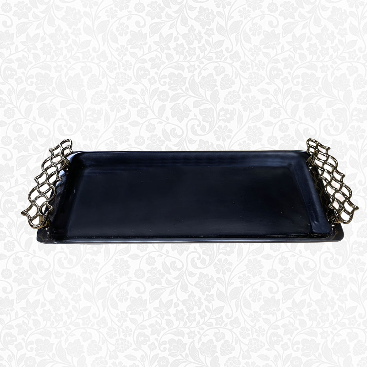 Elegant BD-Tray bathroom vanity tray from the Arabesque collection, showcasing intricate design and stylish bath décor.