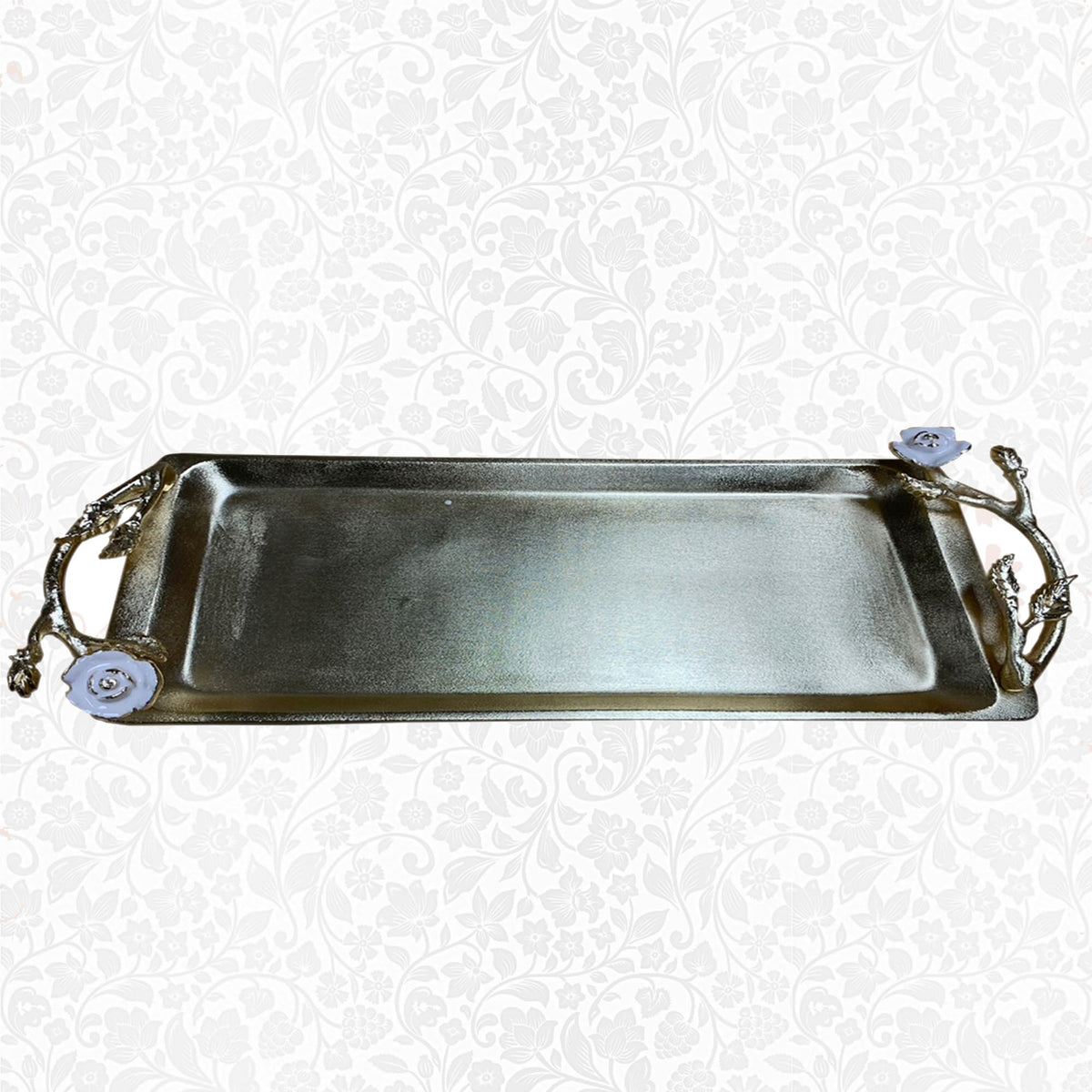Elegant BD-Tray bathroom vanity tray from the Arabesque collection, featuring intricate design for stylish bath décor.