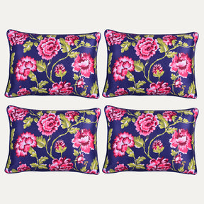 Floral Printed Throw Pillow Covers - 14 x 20 Inches - Decozen