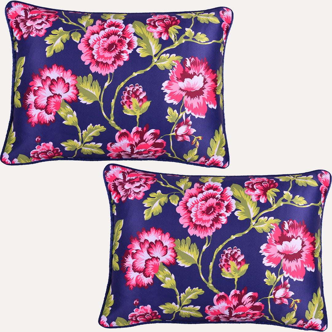 Floral Printed Throw Pillow Covers - 14 x 20 Inches - Decozen
