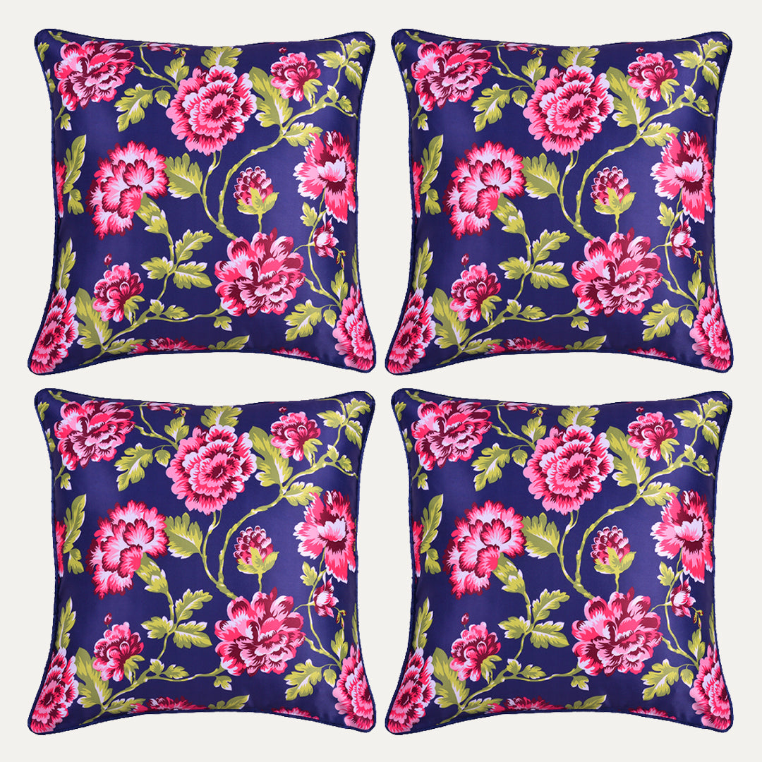 Floral printed throw pillow cover in 20x20 inches, decorative cushion cover from CC-9691-A-4 with colorful floral design.