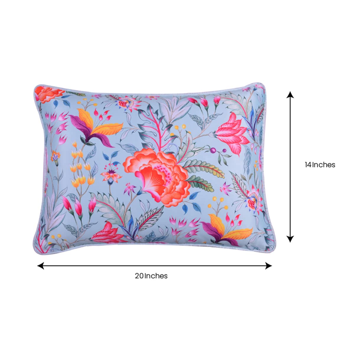 Floral Printed Throw Pillow Covers - 14 x 20 Inches - Decozen
