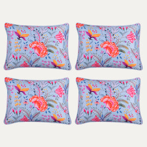 Floral Printed Throw Pillow Covers - 14 x 20 Inches - Decozen