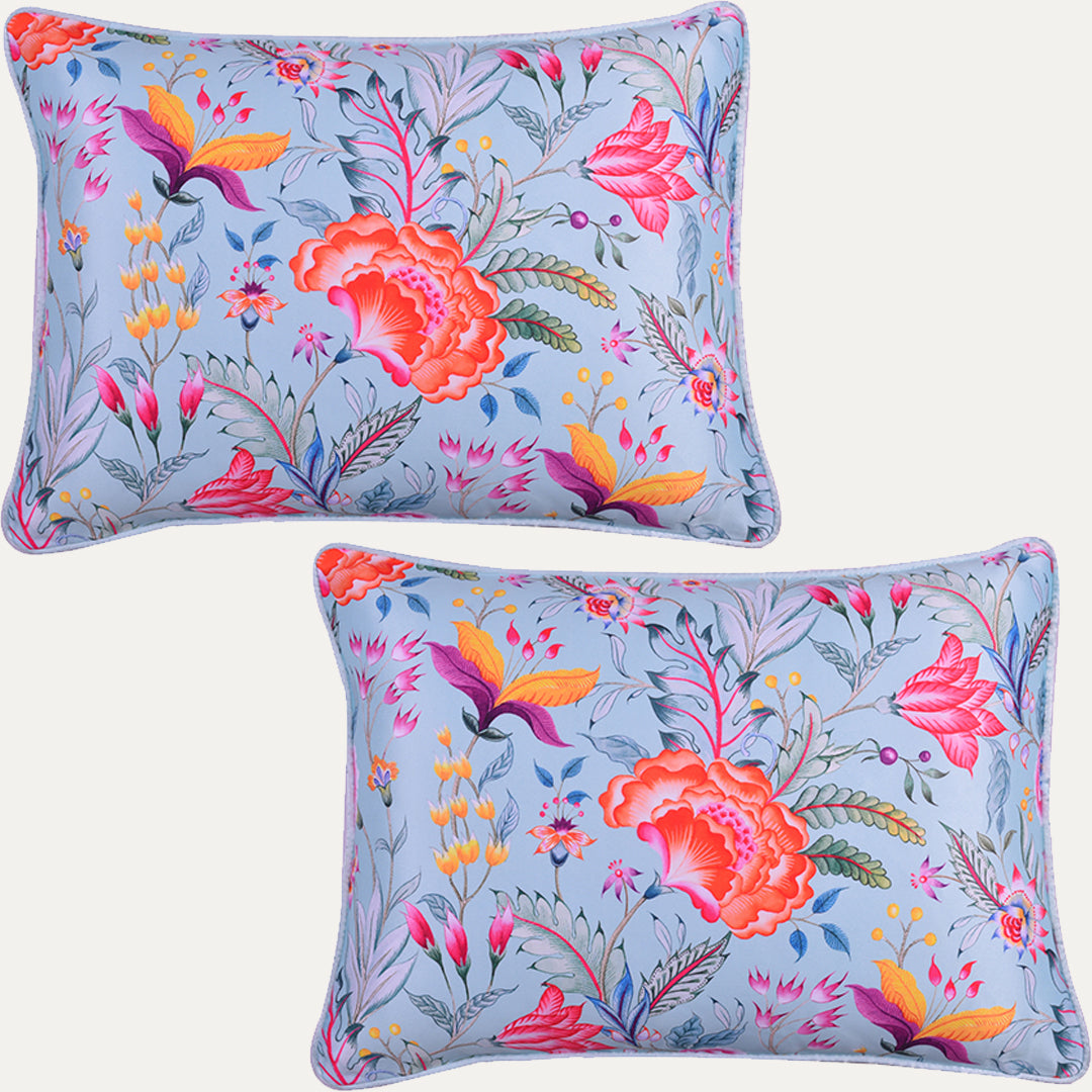 Floral Printed Throw Pillow Covers - 14 x 20 Inches - Decozen
